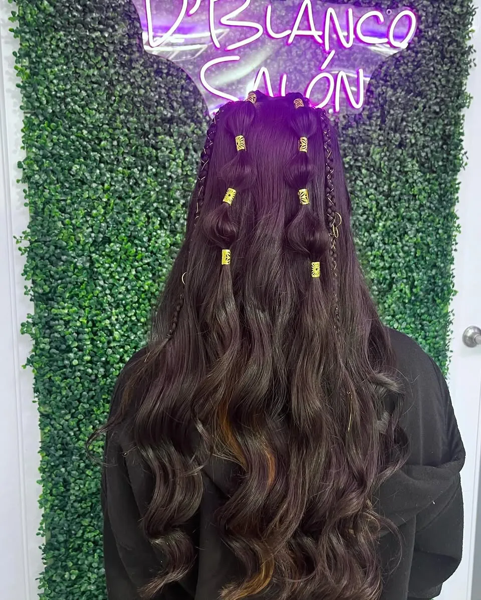 Trenzas con accesorios púrpura — D'Blanco